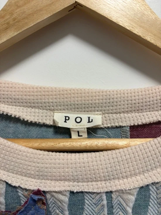 POL Patchwork Oversized Star Flower Top Women’s Size Large - Picture 2 of 6